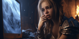 Women crying while playing World of Warcraft
